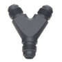 Deatschwerks 6-02-0701-B - 6AN Male Flare to 6AN Male Flare to 6AN Male Flare Y Fitting - Anodized Matte Black