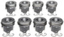 Mahle OE 2243163010 - Ford IHC T444E 445 V8 7.3L Powerstroke Direct Injection Turbo .010 Piston Set (Set of 8)