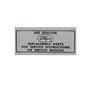 Scott Drake DF-149 - Air Cleaner Decal; w/Service Instructions; w/Exact Details;