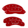 MGP 14240SCR5RD - 4 Caliper Covers Engraved Front Gen 5/Camaro Engraved Rear Gen 5/RS Red finish silver ch