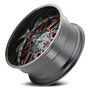 Mayhem 8107-2937BTR - Offroad Wheels Cogent 8107 RD 20x9 Prism Red Black 0 Off Set 6 Lug 5 BSM 106 Bore Cast Aluminum