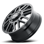 Mayhem 8107D-2879BMF115 - Dually Wheels Cogent Dually 8107D 20x8.25 Front Dually Milled Spokes Gloss Black 115 Off Set 8 Lug 9.15 BSM 154.2 Bore Cast Aluminum