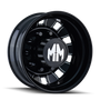 Mayhem 8180-225810BMR - 8180 BigRig 22.5x8.25/10x285.75 BP/169mm Offset/220.1mm Hub Rear Black w/ Milled Spokes Wheel