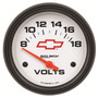 AutoMeter 5891-00406 - Gauge Voltmeter 2-5/8in. 18V Electric Chevy Red Bowtie White