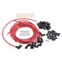 Edelbrock 22711 - Spark Plug Wire Set Universal 90 Deg Boots 50 Ohm Resistance 8 65mm Red Wire (Set of 9)