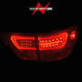 Anzo 311442 - 11-13 Jeep Grand Cherokee LED Taillights w/ Lightbar Chrome Housing Red/Clear Lens 4pcs