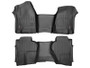 Weathertech 445431-445423 - 14+ Chevrolet Silverado Front and Rear Floorliners - Over The Hump - Black