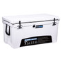 Husky Towing BDC110 - 110 Quart/ 144 Can Capacity/ 38-3/8 Inch Width x 20-7/8 Inch Height x 19-1/4 Inch Depth; Hard; Uses Ice; With 2 Cutting Board/ Two Cup Holders/ Interior Basket/ Exterior Basket Holder; Husky Logo; White; Thermolastic