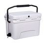 Husky Towing BDC20 - 20 Quart/ 24 Can Capacity/ 21-5/8 Inch Width x 15-3/4 Inch Height x 12-3/8 Inch Depth; Hard; Uses Ice; With Cutting Board/ Two Cup Holders/ Interior Basket; Husky Logo; White; Thermolastic