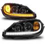 Anzo 121571 - 05-13 Chevrolet Corvette Projector Headlights w/switchback & Sequential LED - Black Amber