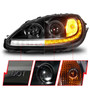 Anzo 121571 - 05-13 Chevrolet Corvette Projector Headlights w/switchback & Sequential LED - Black Amber