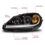 Anzo 121571 - 05-13 Chevrolet Corvette Projector Headlights w/switchback & Sequential LED - Black Amber