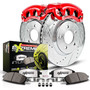 PowerStop KC6577-26 - Z26 Street Performance Ceramic Brake Pad; Drilled Slotted Rotor; and Caliper Kit