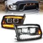 Anzo 111595 - 09-18 Dodge Ram 1500/2500/3500 Full LED Proj Headlights w/Switchback Light Bar - Black