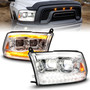 Anzo 111596 - 09-18 Dodge Ram 1500/2500/3500 Full LED Proj Headlights w/Switchback Light Bar - Chrome