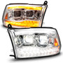 Anzo 111596 - 09-18 Dodge Ram 1500/2500/3500 Full LED Proj Headlights w/Switchback Light Bar - Chrome