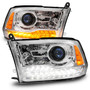 Anzo 111610 - 09-18 Dodge Ram 1500/2500/3500 LED Plank Style Headlights Switchback + Sequential - Chrome