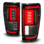 Anzo 311473 - 21-23 Ford F-150 LED Taillights Seq. Signal w/BLIS Cover - Black Housing