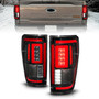 Anzo 311475 - 21-23 Ford F-150 LED Taillights Seq. Signal w/BLIS Cover - Black (For Factory Halogen ONLY)