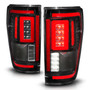 Anzo 311475 - 21-23 Ford F-150 LED Taillights Seq. Signal w/BLIS Cover - Black (For Factory Halogen ONLY)