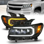 Anzo 111615 - 15-22 Chevrolet Colorado Full LED Projector Headlights w/ Initiation & Sequential - Black