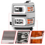 Anzo 111413 - 14-15 Chevrolet Silverado 1500 Projector Headlights w/ Plank Style Switchback Chrome w/ Amber