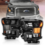 Anzo 111408 - 15-17 Ford F-150 Project Headlights w/ Plank Style Design Black w/ Amber Sequential Turn Signal