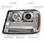 Anzo 111391 - 2006-2009 Chevrolet Trailblazer Projector Headlights w/ Plank Style Design Chrome w/ Amber