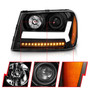 Anzo 111390 - 2006-2009 Chevrolet Trailblazer Projector Headlights w/ Plank Style Design Black w/ Amber