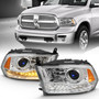 Anzo 111440 - 2009-2018 Dodge Ram 1500 Projector Plank Style Switchback H.L Halo Chrome Amber (OE Style)