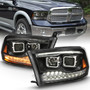 Anzo 111441 - 2009-2018 Dodge Ram 1500 Projector H.L. Switchback Black Amber