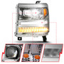 Anzo 111421 - 16-18 Chevrolet Silverado 1500 LED Projector Headlights w/Plank Style Switchback Chrome w/Amber