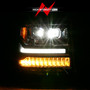 Anzo 111421 - 16-18 Chevrolet Silverado 1500 LED Projector Headlights w/Plank Style Switchback Chrome w/Amber