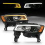 Anzo 111418 - 2017-2018 Jeep Grand Cherokee Projector Headlights w/ Plank Style Switchback - Black w/ Amber