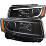 Anzo 111329 - 2014-2015 Jeep Grand Cherokee Projector Headlights w/ Plank Style Design Black