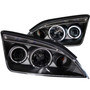 Anzo 121198 - 2005-2007 Ford Focus Projector Headlights w/ Halo Black