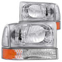 Anzo 111081 - 2000-2004 Ford Excursion Crystal Headlights Chrome w/ Corner Lights 2pc