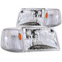 Anzo 111119 - 1993-1997 Ford Ranger Crystal Headlights Chrome w/ Corner Lights 2pc