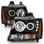 Anzo 111109 - 2007-2013 Chevrolet Avalanche Projector Headlights w/ Halo Black (CCFL)