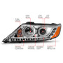 Anzo 111249 - 2011-2013 Kia Sorento Projector Headlights w/ Halo Chrome (CCFL)