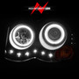 Anzo 111213 - 2008-2010 Jeep Grand Cherokee Projector Headlights w/ Halo Black (CCFL)