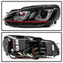 Spyder 5082046 - Volkswagen Golf / GTI 10-13 Version 3 Projector Headlights - Black PRO-YD-VG10V3R-DRL-BK