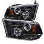 Spyder 5010032 - Dodge Ram 1500 09-14 10-14 Projector Headlights Halogen- LED Halo LED - Blk PRO-YD-DR09-HL-BK
