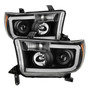 Spyder 9027888 - Xtune Toyota Tundra 07-13 LED Light Bar Projector Headlights Black PRO-JH-TTU07-LED-BK