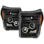 Spyder 5086013 - Ford Super Duty 11-16 Projector Headlights LEDHalo DRL All Black PRO-YD-FS11-HL-BKV2