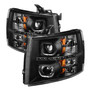 Spyder 9032189 - Xtune Chevy Silverado 1500/2500/3500 07-13 LED Halo Projector Headlights Black PRO-JH-CSIL07-CFB-BK