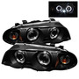 Spyder 5008947 - BMW E46 3-Series 99-01 4DR Projector 1PC LED Halo Amber Reflctr Blk PRO-YD-BMWE46-4D-HL-AM-BK