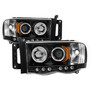 Spyder 5009975 - Dodge Ram 1500 02-05/Ram 2500 03-05 Projector Headlights LED Halo LED Blk PRO-YD-DR02-HL-BK