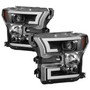 Spyder 5083531 - Ford F150 2015-2017 Projector Headlights - Light Bar DRL LED - Black PRO-YD-FF15015-LBDRL-BK