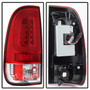 Spyder 5084736 - 08-16 Ford Super Duty F-250 V3 Light Bar LED Tail Lights - Red Clear (ALT-YD-FS07V3-LBLED-RC)